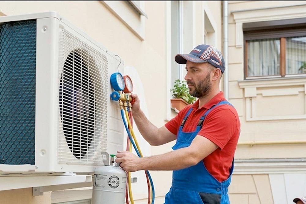 Majstor puni klimu freonom